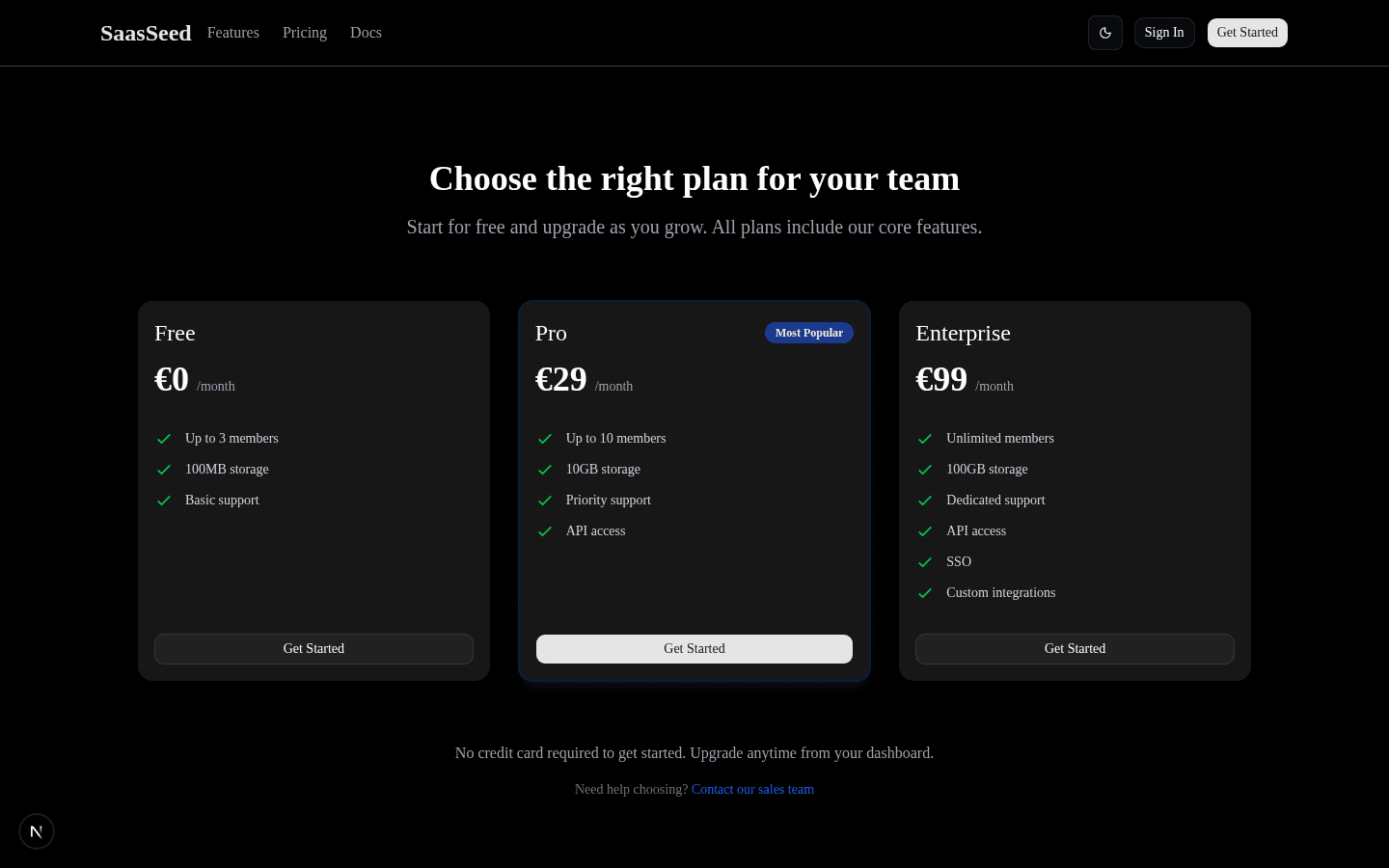 Stripe Billing screenshot